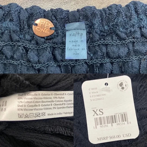 New Free People Adella Lace Tiered Corset Tube Top in Black Size XS - Picture 12 of 13